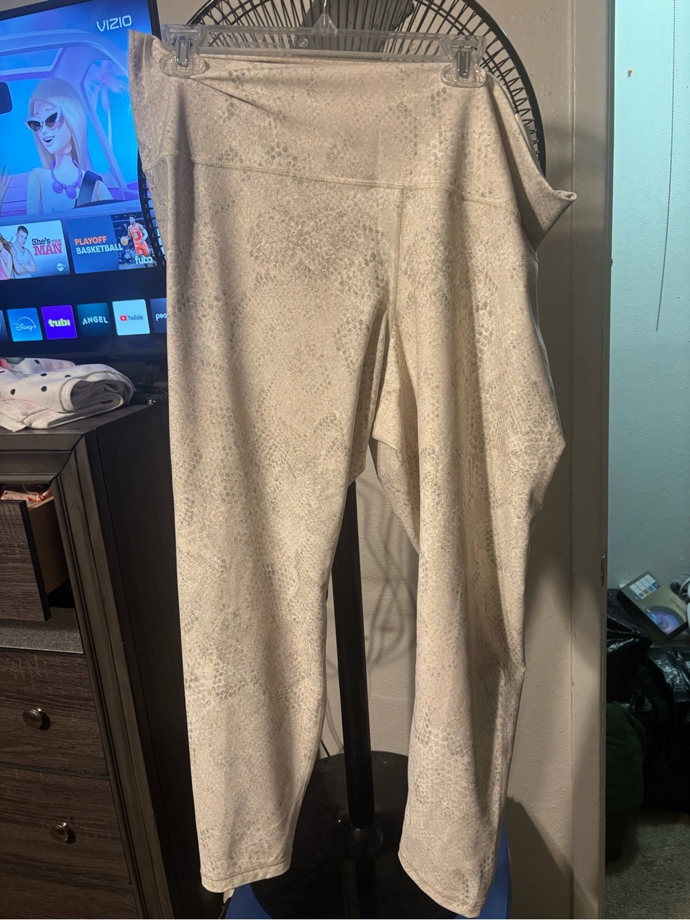 Old Navy Light Taupe Snake-Print Leggings